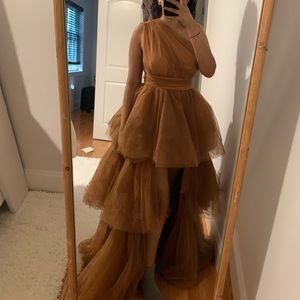 Aurora Tulle Maxi Gown - Mocha